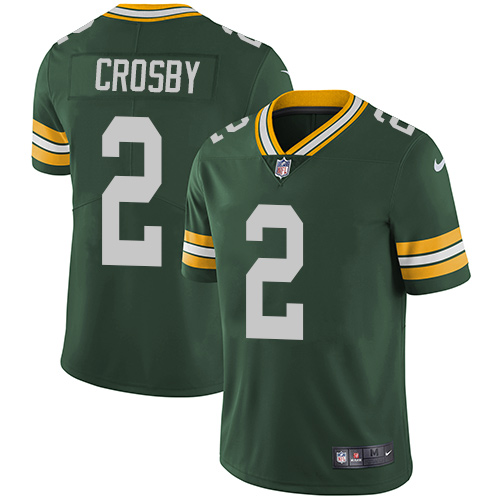 2019 men Green Bay Packers #2 Crosby green Nike Vapor Untouchable Limited NFL Jersey->green bay packers->NFL Jersey